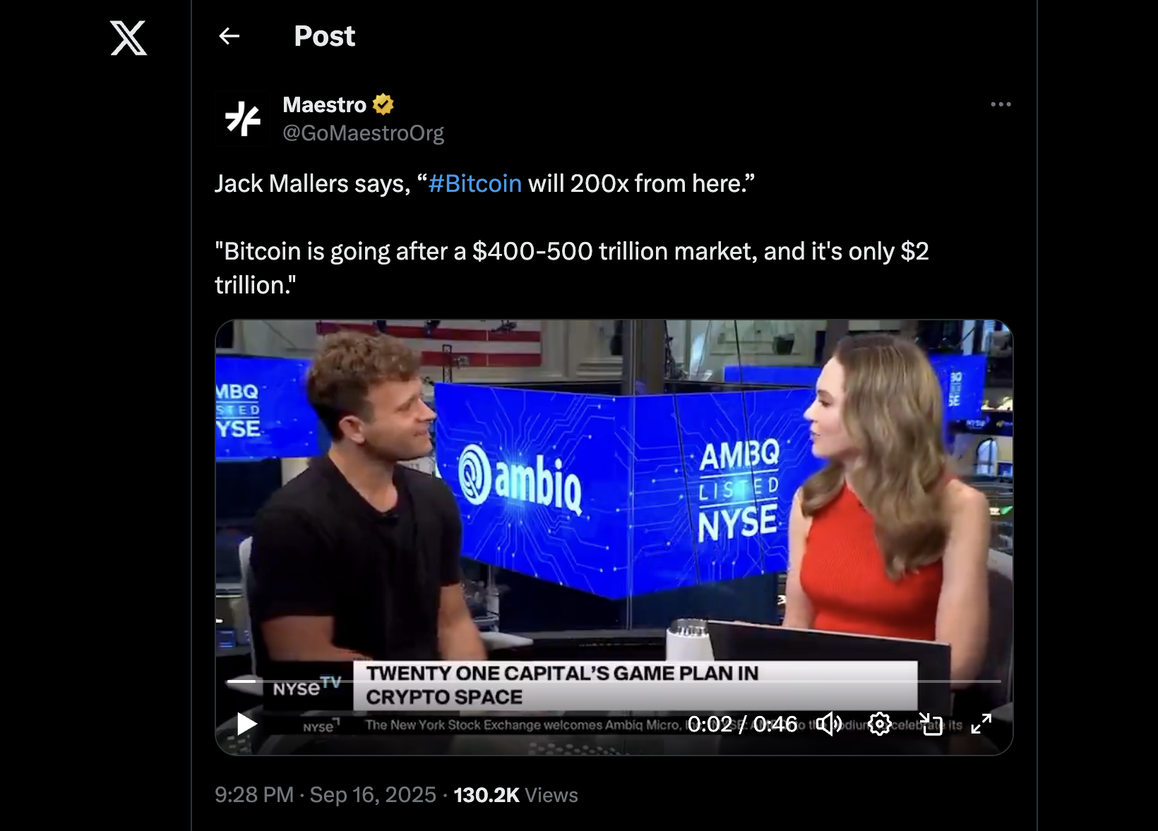 21 Capital 執行長：比特幣將瞄準400 兆美元儲蓄市場，價格將再飆升200 倍| 動區動趨-最具影響力的區塊鏈新聞媒體